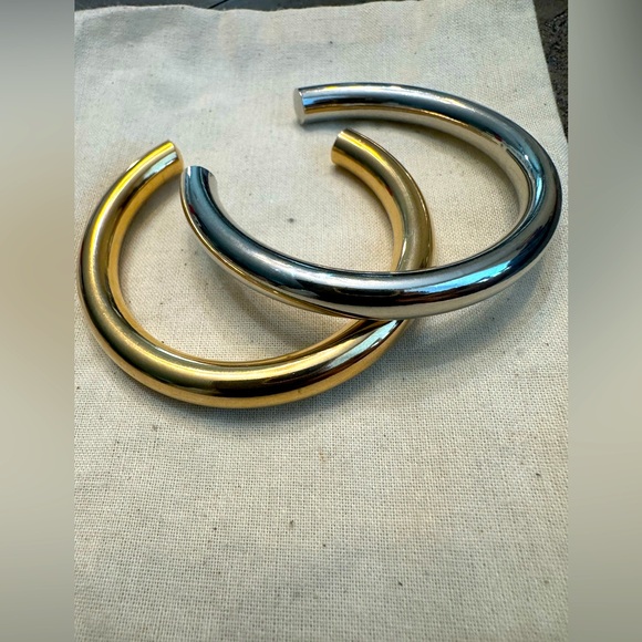 SHYMI CUFF BRACELETS SILVER AND GOLD - Picture 1 of 5